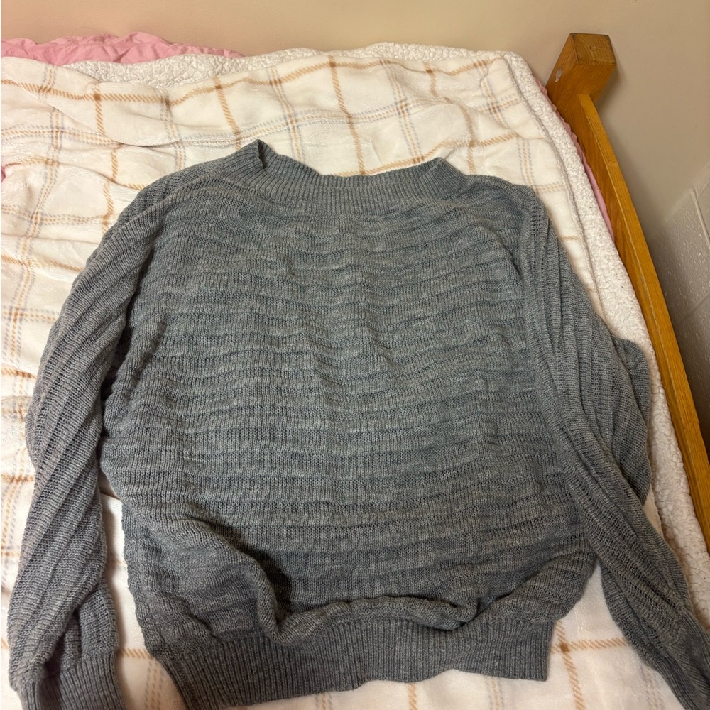 Cozy Gray Knit Sweater